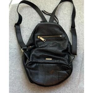 Rebecca Minkoff Julian Backpack Black Pebbled Leather Gold Hardware Large Size
